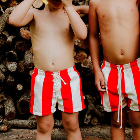 Bañador Boxer Secado Rápido Rojo Rayas Güito