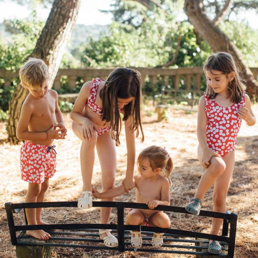 Bañador Boxer Secado Rápido Flores Blancas Güito