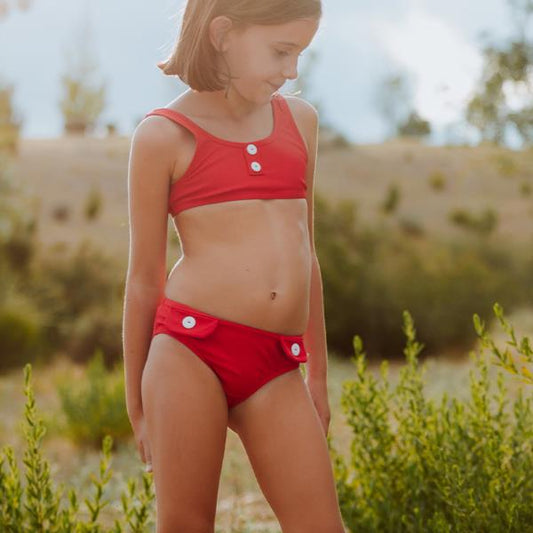 Bikini Niña Rojo Retro Güito