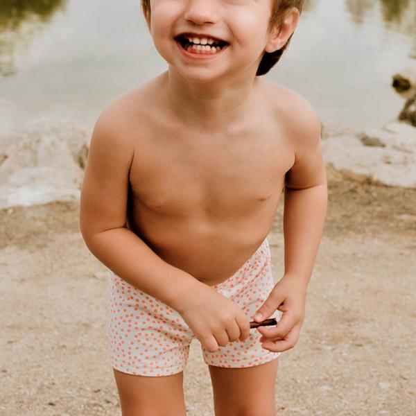 Bañador Boxer Lycra Lunares Naranjas Güito